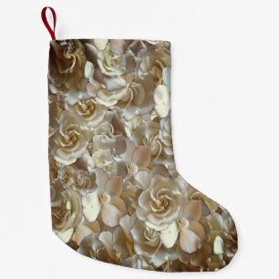 Elegant Floral Rose Petal Pattern Small Christmas Stocking