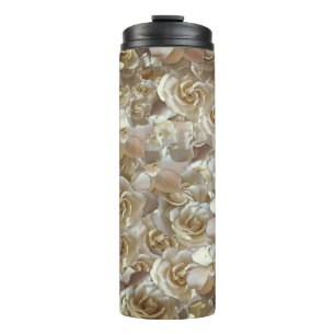Elegant Floral Rose Petal Pattern  Thermal Tumbler
