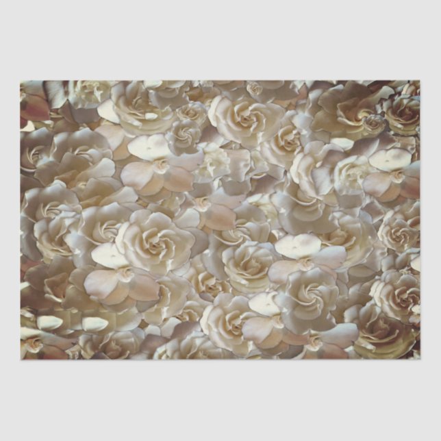 Elegant Floral Rose Petal Pattern  Tissue Paper (Front)