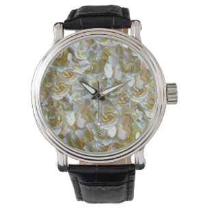 Elegant Floral Rose Petal Pattern Watch