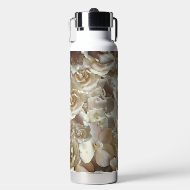 Elegant Floral Rose Petal Pattern  Water Bottle (Front)