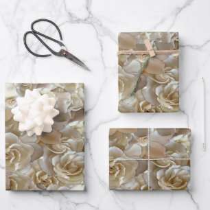 Elegant Floral Rose Petal Pattern  Wrapping Paper Sheet