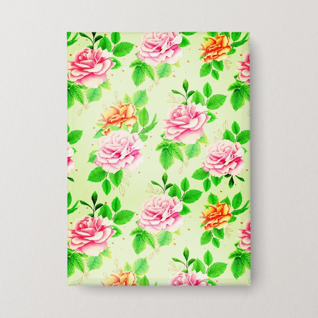 Elegant Floral Roses Green Leaves Pattern-23675 (Front)