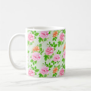 Elegant Floral Roses Green Leaves Pattern-23675 Coffee Mug