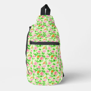Elegant Floral Roses Green Leaves Pattern-23675 Sling Bag
