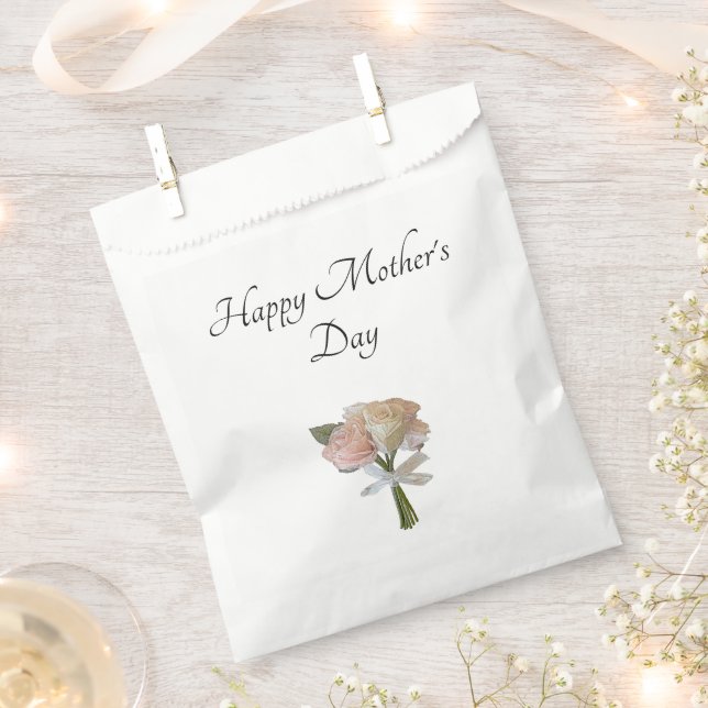 Elegant Floral Roses Mother's Day Party Brunch    Favour Bag (Clipped)