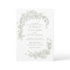 Elegant Floral Roses Sage Green Wedding Monogram 