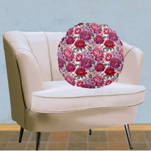 Elegant Floral Round Cushion