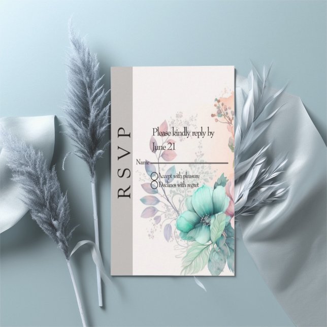 Elegant floral  RSVP card (Creator Uploaded)