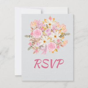 Elegant Floral RSVP Card Sweet Sixteen Birthday