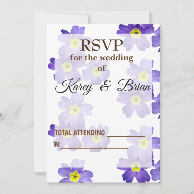 Elegant Floral RSVP Photo Card, Script Invitation (Front)