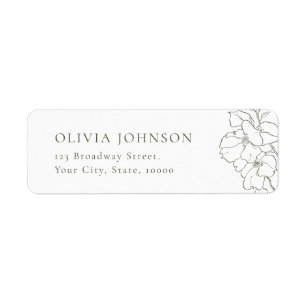 Elegant floral sage green Return Address Label