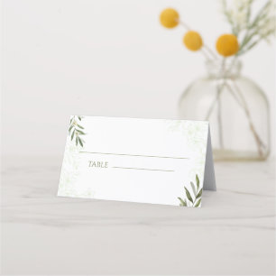 Elegant Floral Sage Green Wedding Place Card