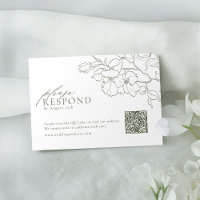Elegant floral sage green wedding QR code