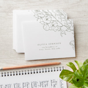 Elegant floral sage green wedding RSVP Envelope