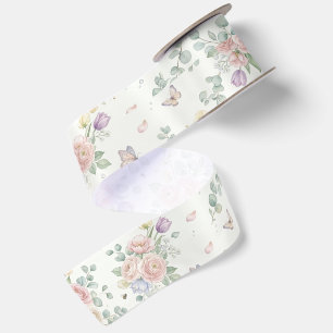 Elegant Floral Satin Ribbon