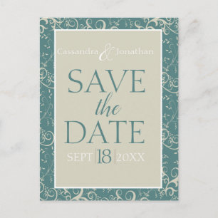 Elegant Floral Save the Date Announcement Postcard