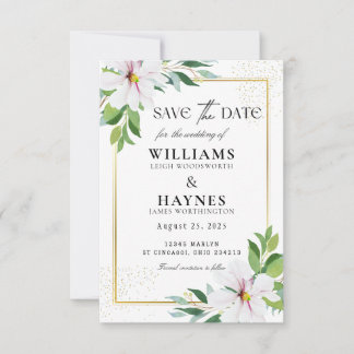 Elegant Floral Save the Date Card