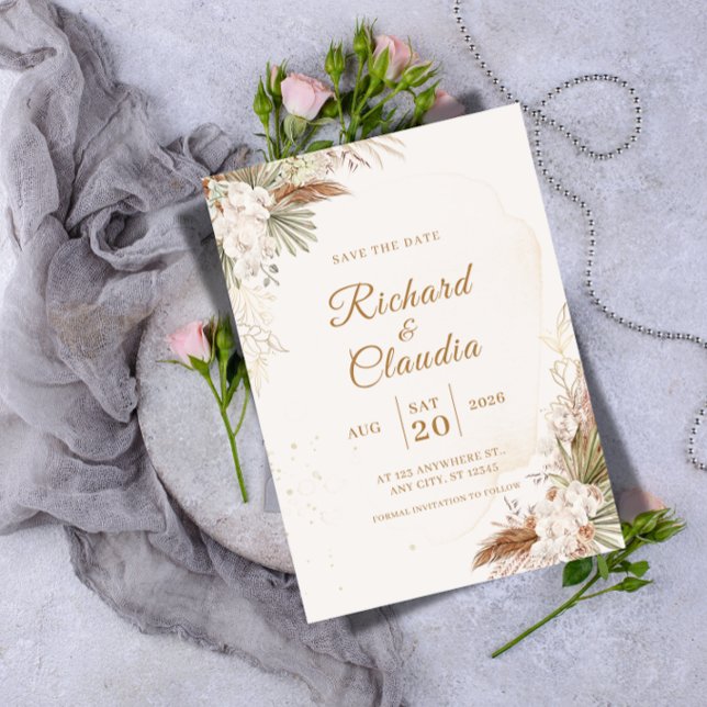 Elegant Floral Save the Date Card (Creator Uploaded)