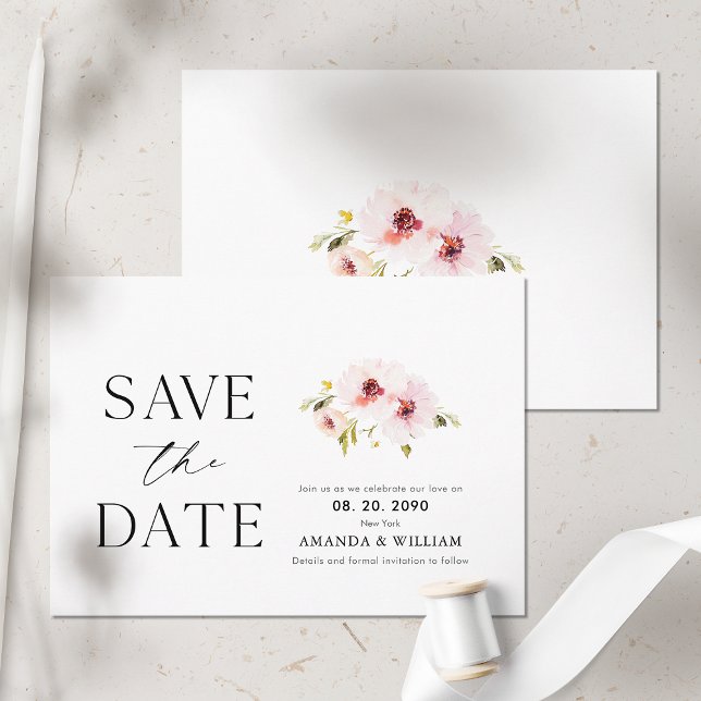 Elegant Floral Save The Date Card (Creator Uploaded)
