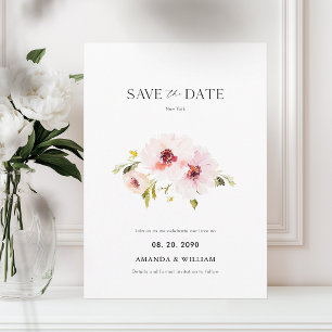 Elegant Floral Save The Date Card