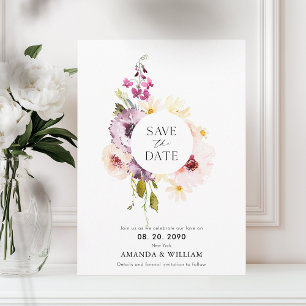 Elegant Floral Save The Date Card