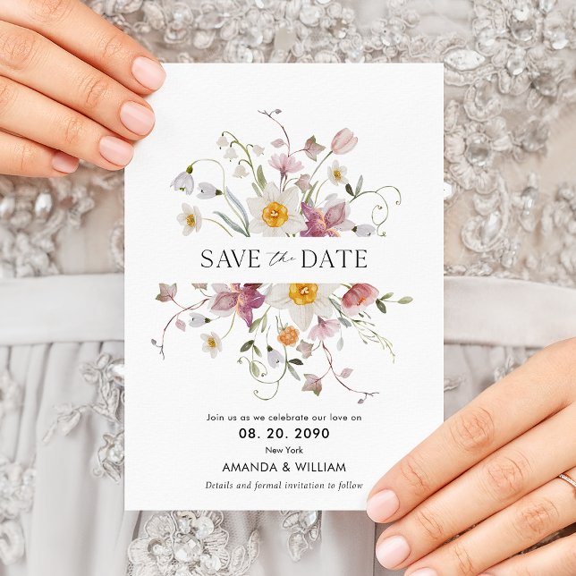 Elegant Floral Save The Date Card (Creator Uploaded)