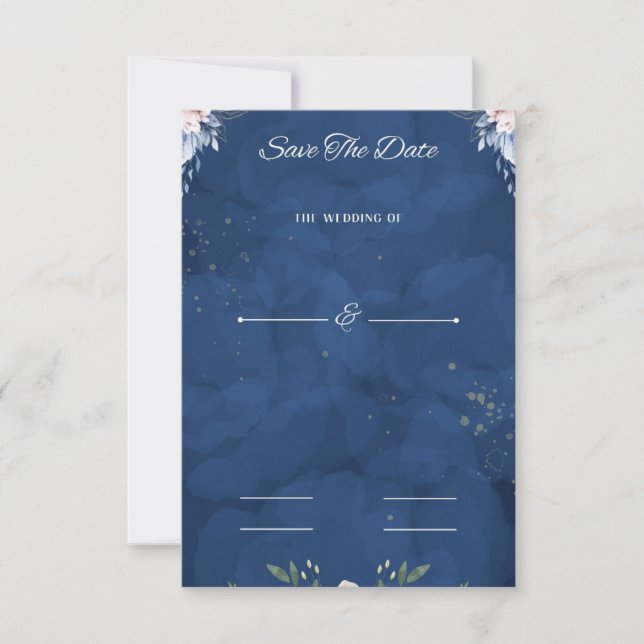Elegant Floral Save the Date Wedding Invitation (Front)