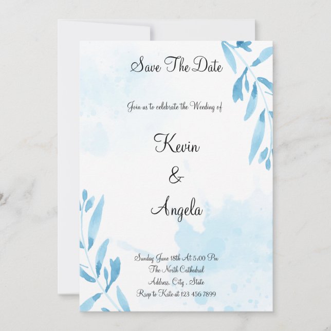 Elegant Floral Save The Date Weeding Invitation (Front)