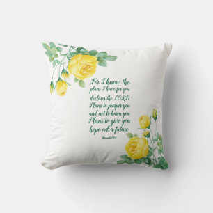 Elegant Floral Scripture 29:11 Cushion