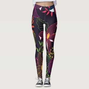 Elegant floral seamless pattern, artistic design. leggings
