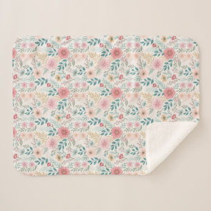 Elegant Floral Seamless Pattern – Sophisticated  Sherpa Blanket