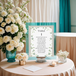 Elegant Floral Seating Plan Cards with Guest Names