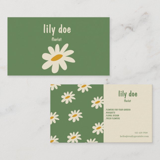 Elegant Floral Seller Business Card (Front/Back)