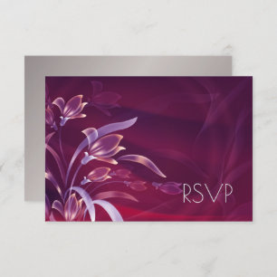 Elegant Floral   Silver Design RSVP Card