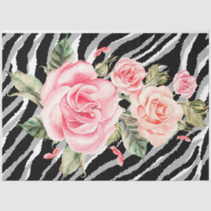 Elegant Floral Silver Tiger Tissue Paper