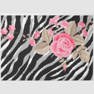 Elegant Floral Silver Tiger Tissue Paper