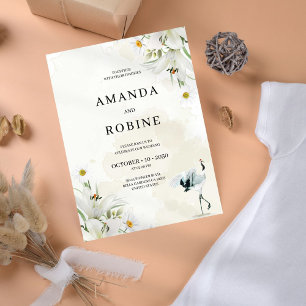 Elegant Floral Simple Wedding  Invitation