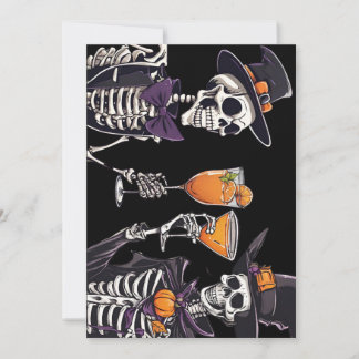 Elegant Floral Skull Adult Halloween Party Invitat Invitation