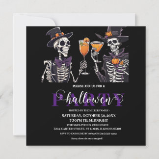 Elegant Floral Skull Adult Halloween Party Invitat Thank You Card