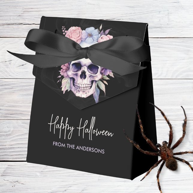 Elegant floral & Skull gothic halloween custom  Favour Box (Creator Uploaded)