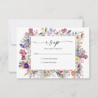 Elegant Floral Spring Garden RSVP Card