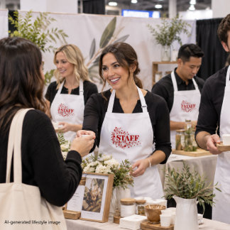 Elegant Floral STAFF Apron | Shop, Café & Event St