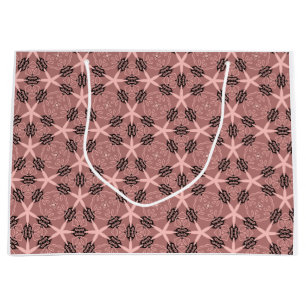Elegant Floral & Star Pattern Set in Blush Tones Large Gift Bag