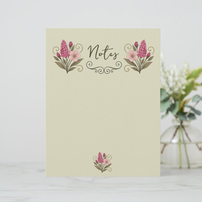 Elegant Floral Stationery Paper for florist Custom Letterhead (Standing Front)