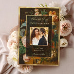 Elegant Floral Still Life Wedding Save the Date<br><div class="desc">This beautiful design evokes old world charm and elegance, and is perfect for the couple who love classic fine art. This luxurious floral still life was painted in 1790 by the Dutch artist Paul Theodor van Brussel, and features roses, tulips, iris, peonies and narcissi in a terracotta urn. It is...</div>