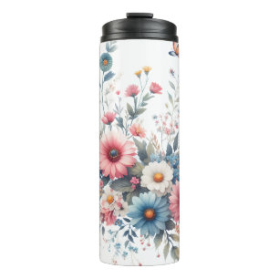 Elegant Floral Stunning Blooms 🌸 Thermal Tumbler