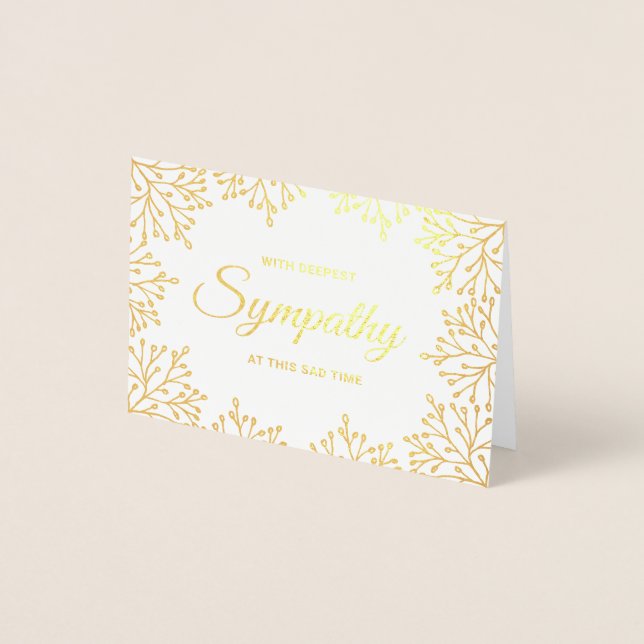 Elegant Floral Sympathy Foil Card (Front)