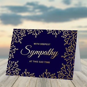 Elegant Floral Sympathy Real Foil Pressed Cards