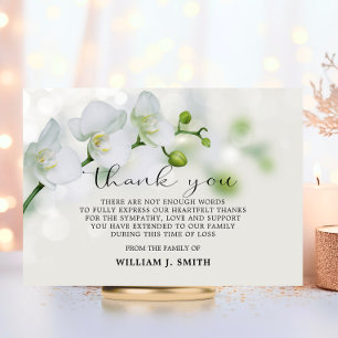 Elegant Floral Sympathy White Orchids THANK YOU